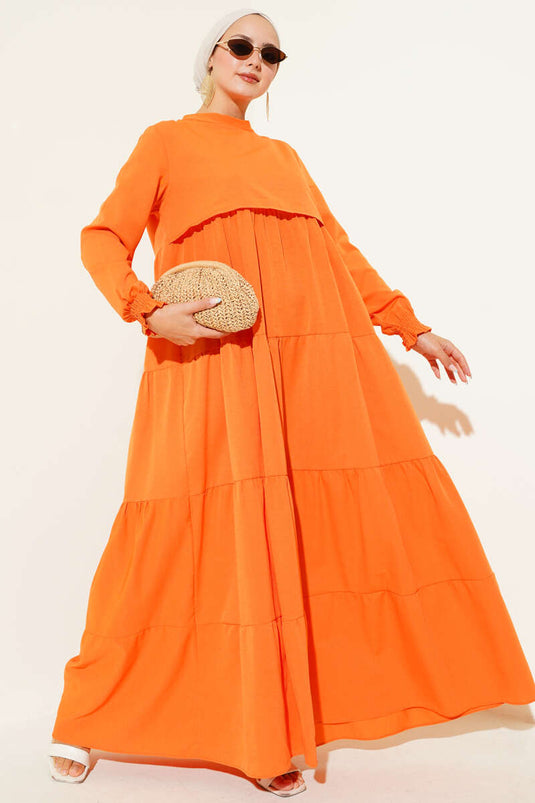 Layered Model Dress Orange