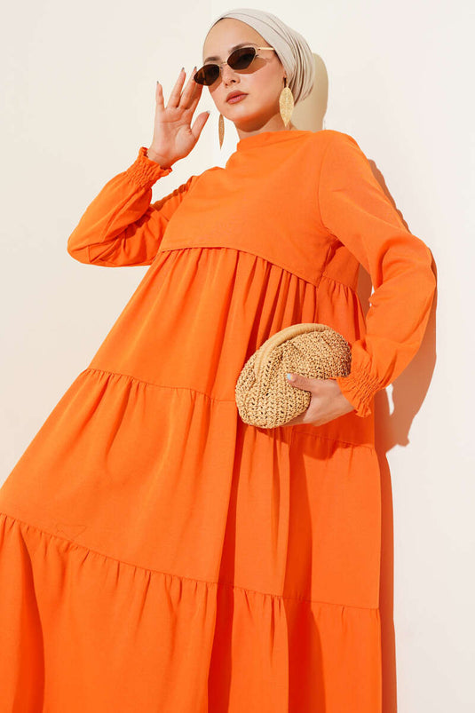 Layered Model Dress Orange
