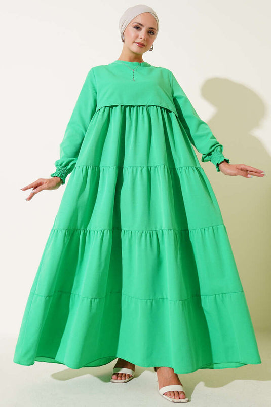 Layered Model Dress Green