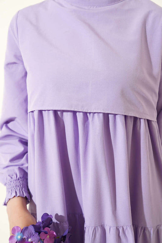 Robe lilas modèle superposé