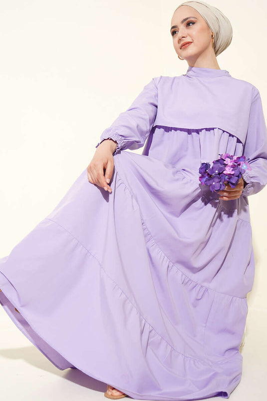 Robe lilas modèle superposé