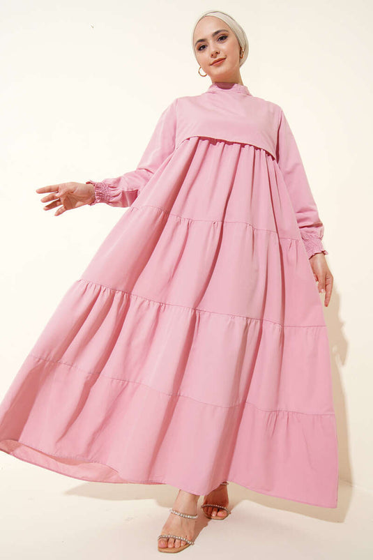 Robe rose modèle superposée