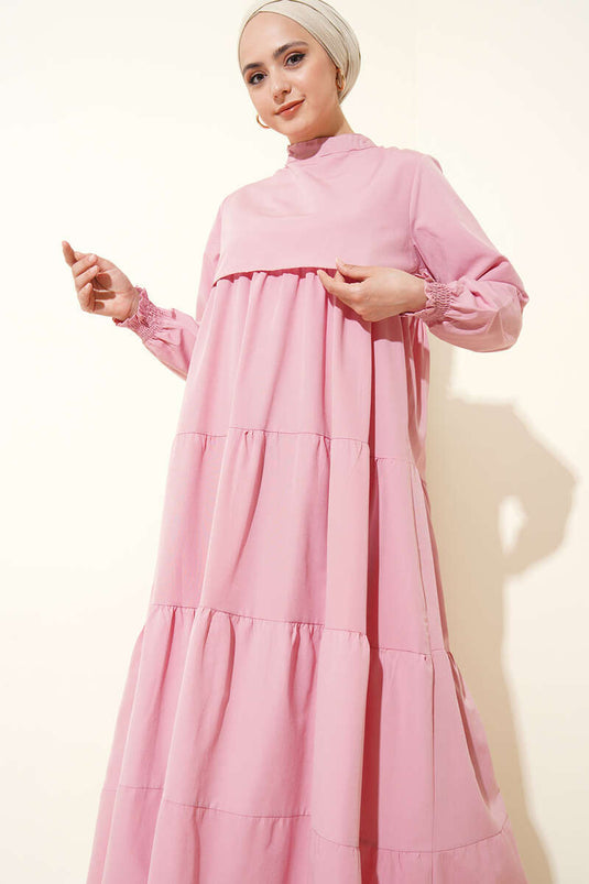 Robe rose modèle superposée