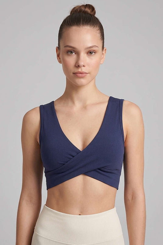 Katya Top Croisé Bleu Marine