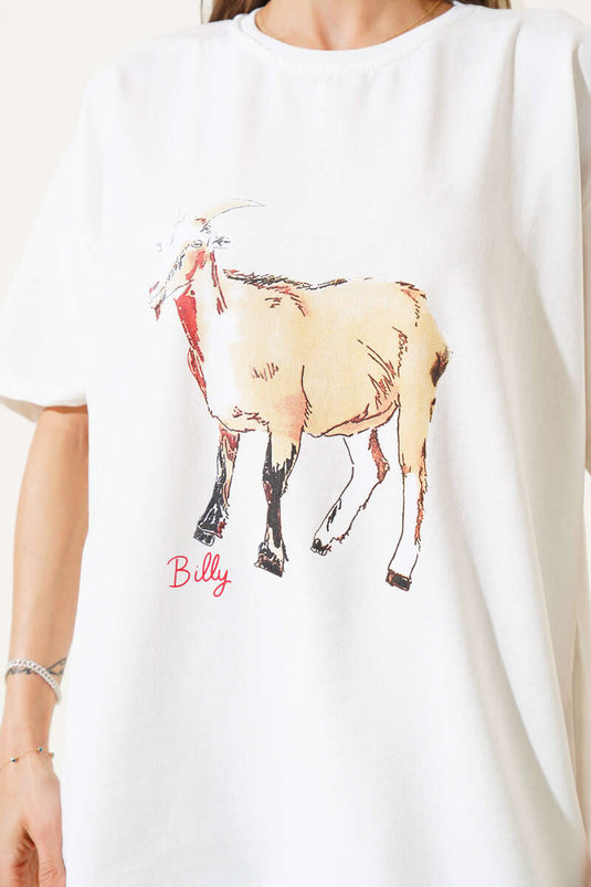 Goat Printed T-shirt Ecru