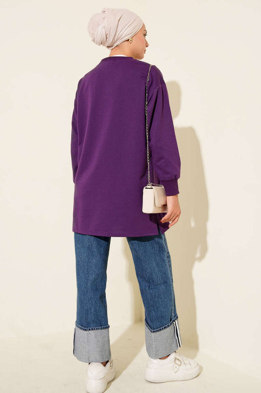 Tunique à deux fils imprimée papillon violette