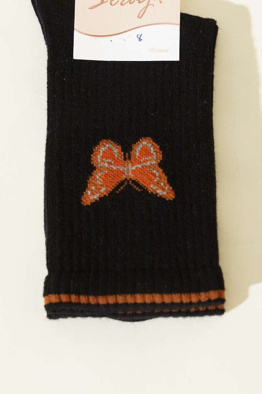 Kelebek Details Dames Enkelkous Zwart