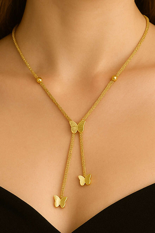 Kelebekli Kolye Gold
