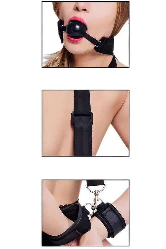 كرة فم مكبلة باللون الأسود