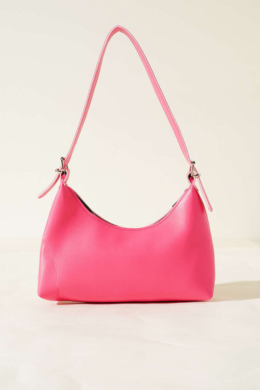 Borsa Baguette con Tracolla in Fusya