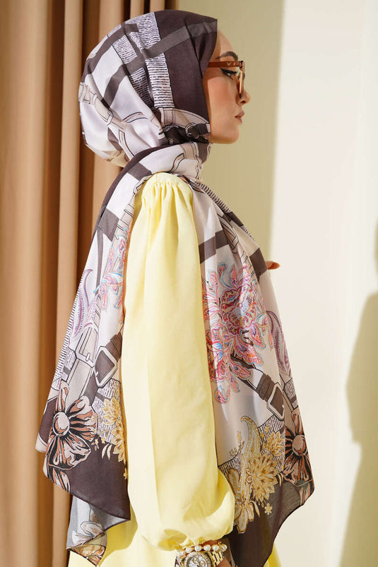Belt Patterned Soft Shawl Beige