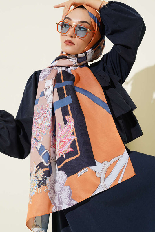 Belt Patterned Soft Shawl Latte