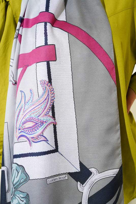 Belt Patterned Soft Scarf Mint