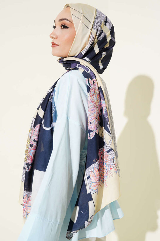 Belt Patterned Soft Scarf Yellow