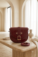 Sac À Main À Épaule Bordo Avec Ceinture