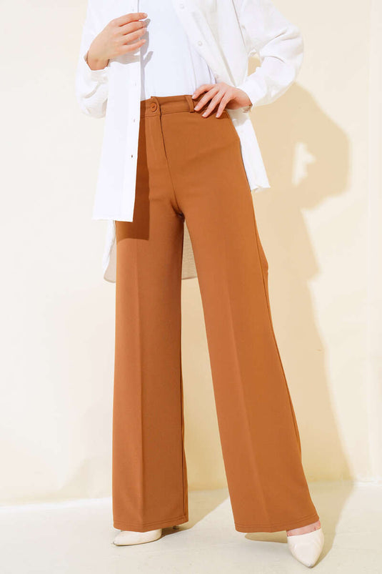 Pantalon Large Ceinturé Tan