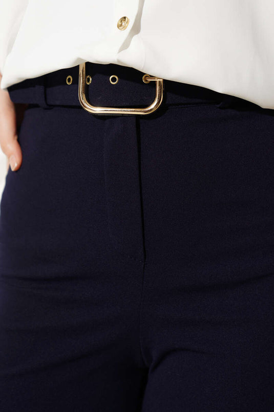 Pantaloni Parlament a gamba larga con cintura e vita alta