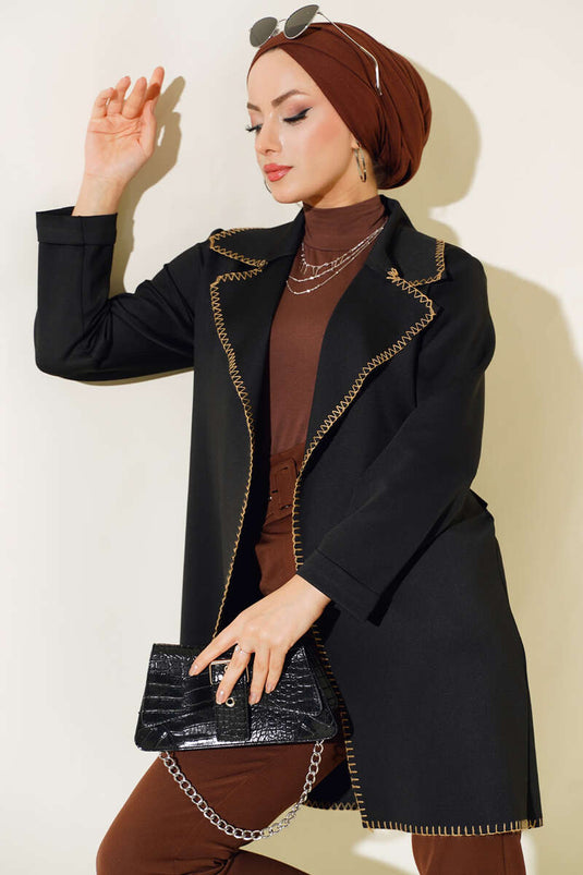 Black Edge Embroidered Cap