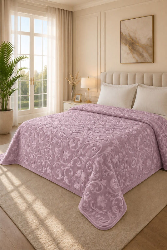 Couverture double à motifs roses
