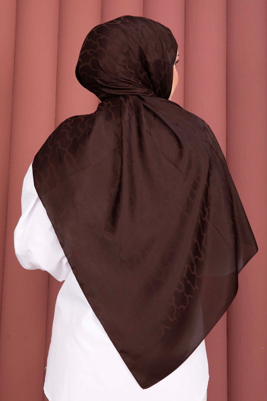 Série d'écharpes jacquard à motifs ton sur ton Café amer