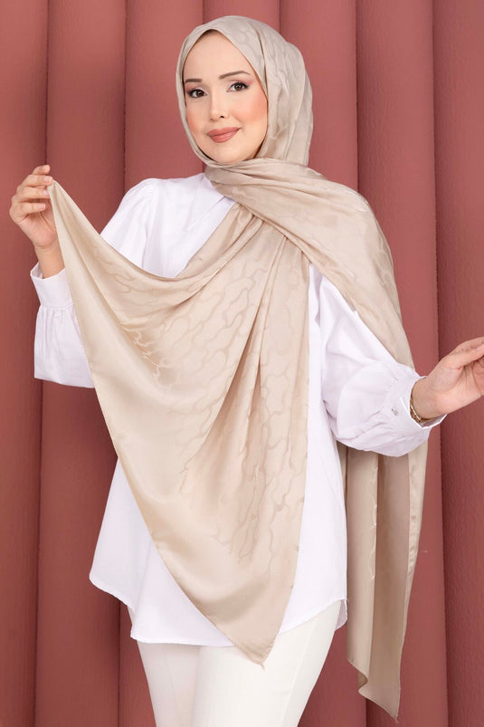 Série de châles jacquard à motifs beige