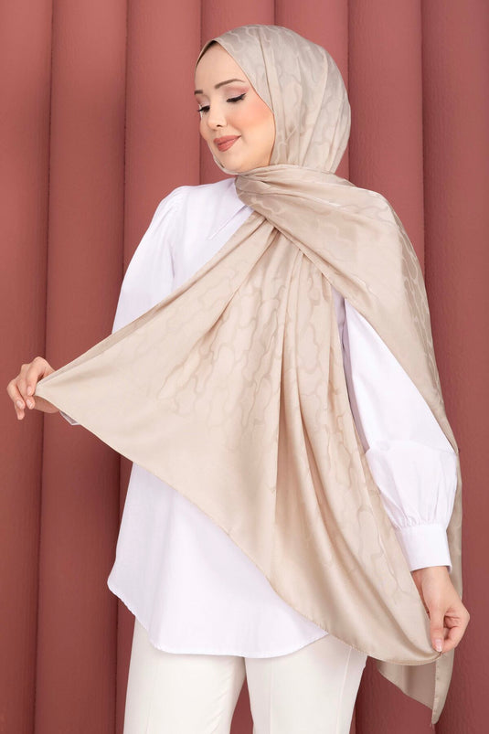Série de châles jacquard à motifs beige