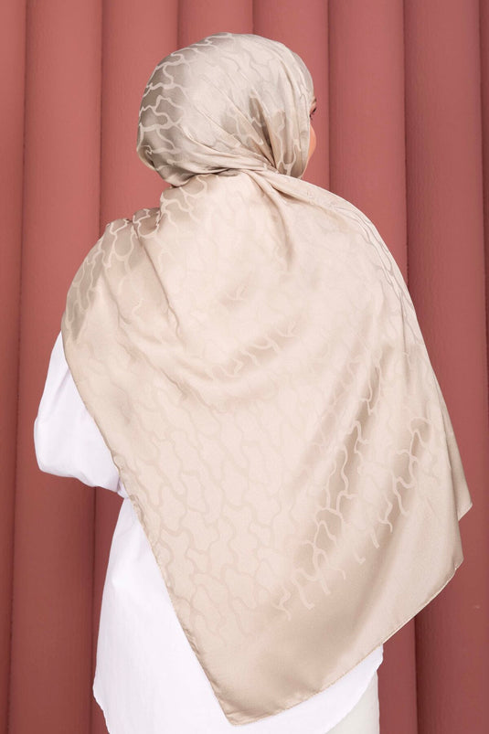 Série de châles jacquard à motifs beige