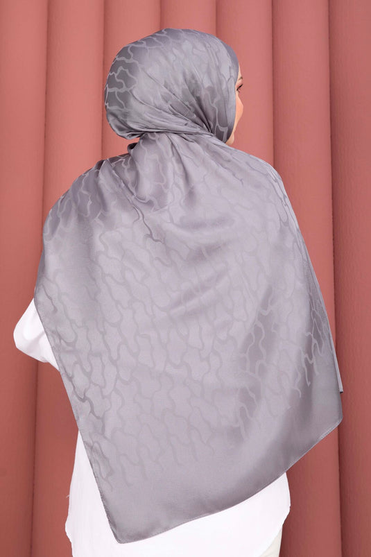 Série d'écharpes jacquard à motifs ton sur ton couleur fumée