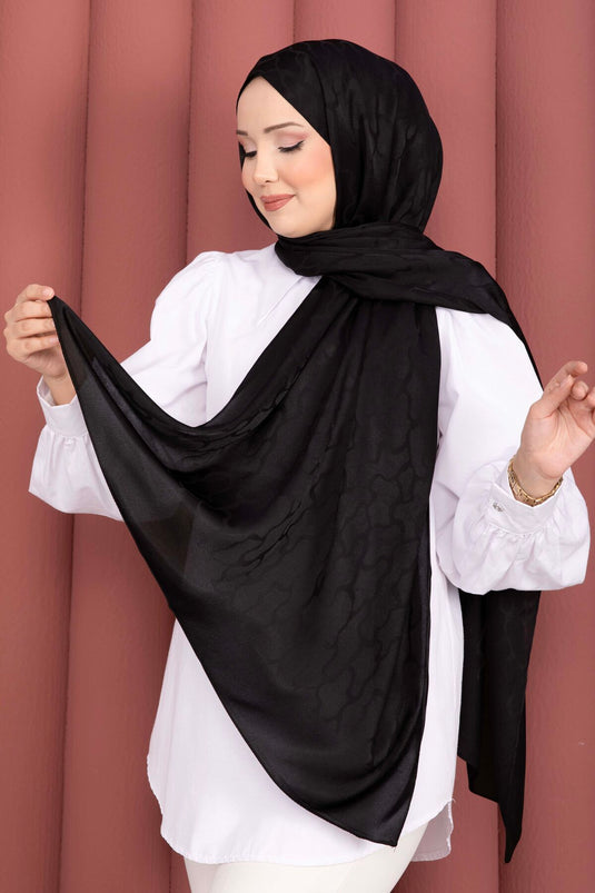 Série d'écharpes jacquard à motifs noirs