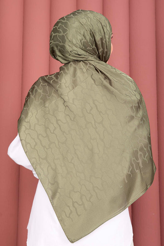 Série de châles jacquard à motifs verts olive