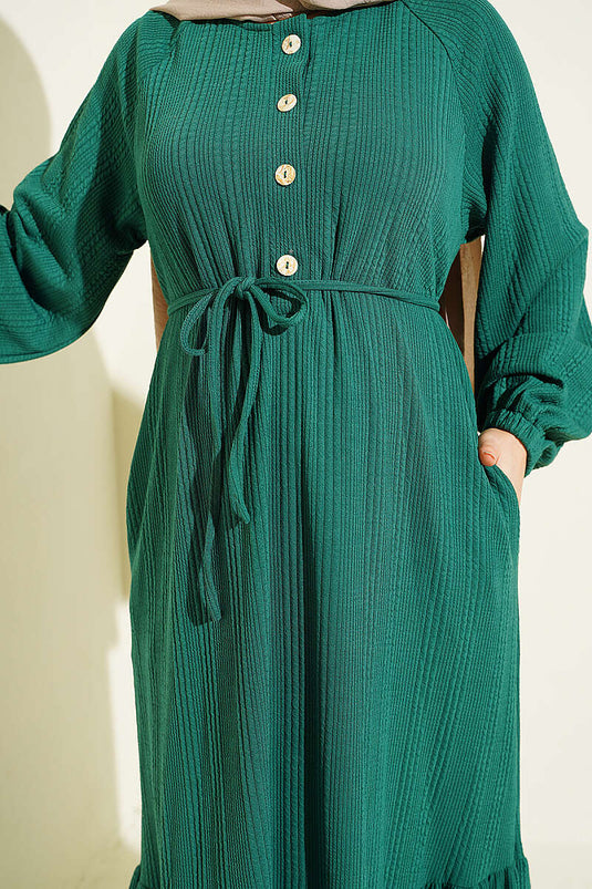 Robe À Manches Raglan Imprimée Verte