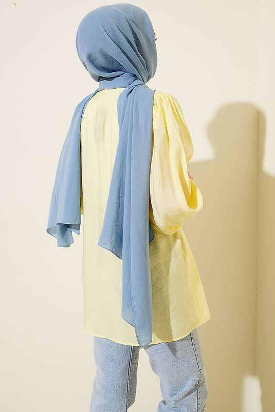 Chemise jaune avec ceinture intégrée