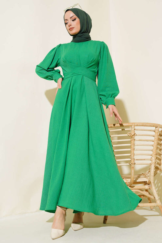 Kendinden Kuşak Bağlamalı Elbise Benetton