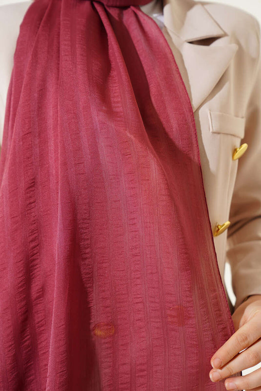 Self-Striped Jacquard Shawl Dusty Rose