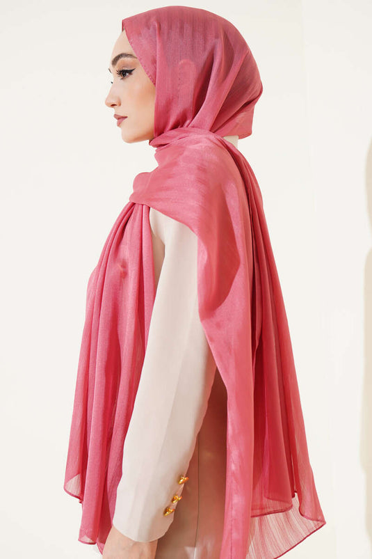 Self-Striped Jacquard Shawl Pink