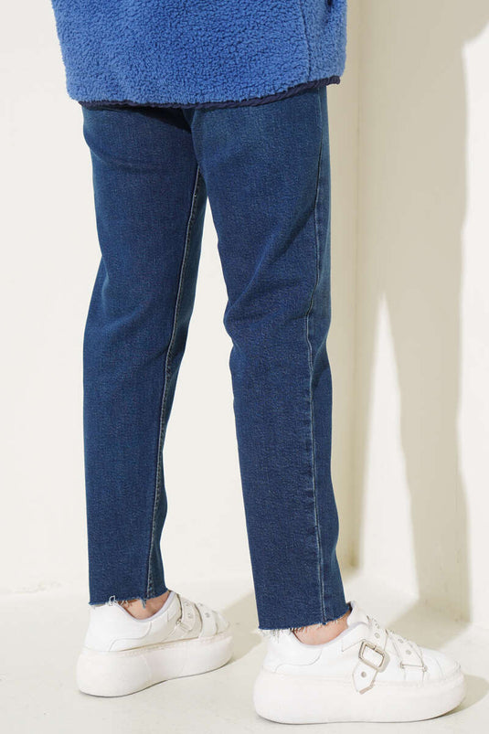 Cut Off Mom Jean Pants Dark Tint