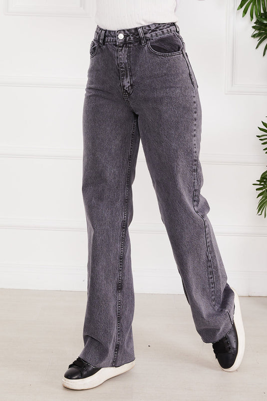 Cut-Off Hem Modest Pants Anthracite