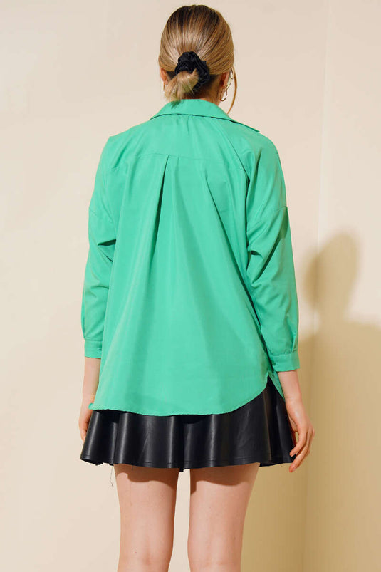 Linen Basic Shirt Green