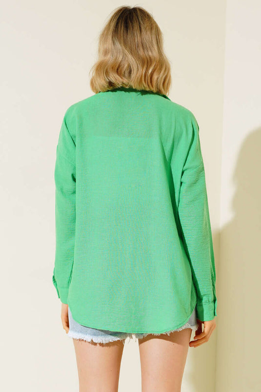 Linen Single Pocket Shirt Benetton