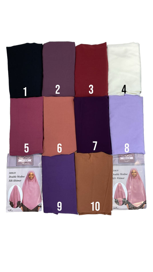 Double Medina Silk Khimar