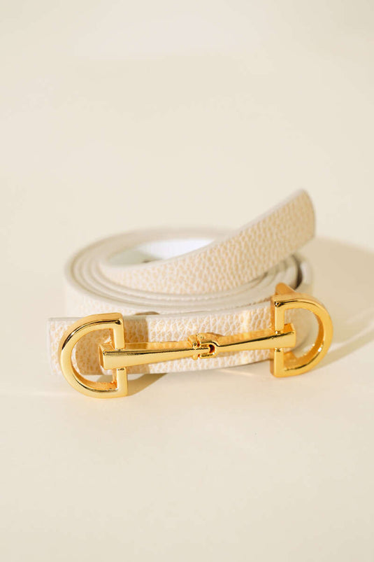 Lock Buckle Belt Beige