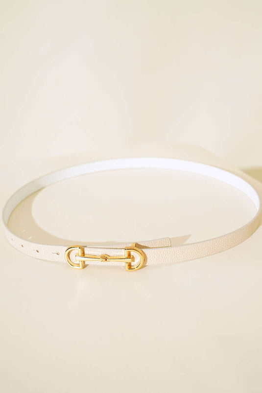Lock Buckle Belt Beige