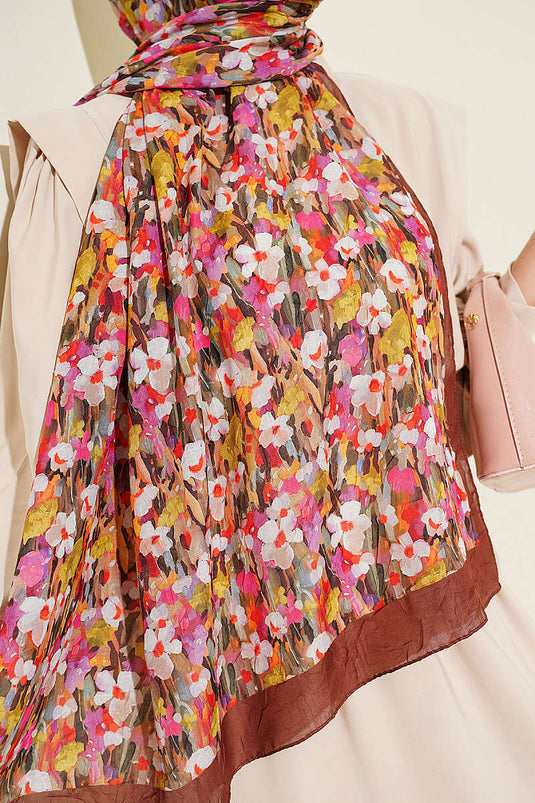 سلسلة أزهار البراري شال كراش من الخيزران بني