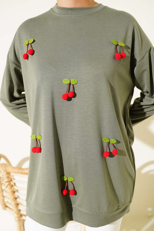Tunique détaillée Cherry Bunch Kaki