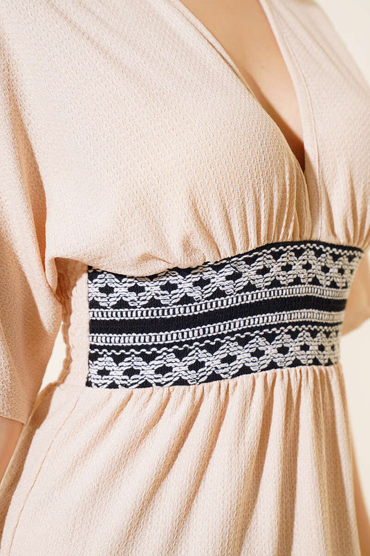 Robe froissée beige