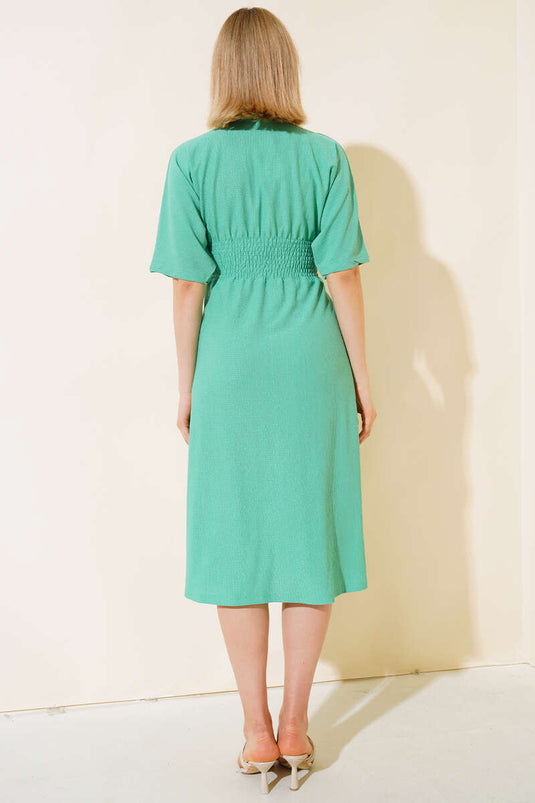 Crinkle Dress Green