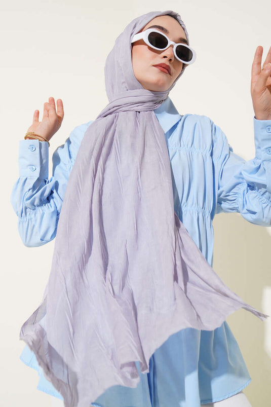 Châle doux en bambou froissé gris