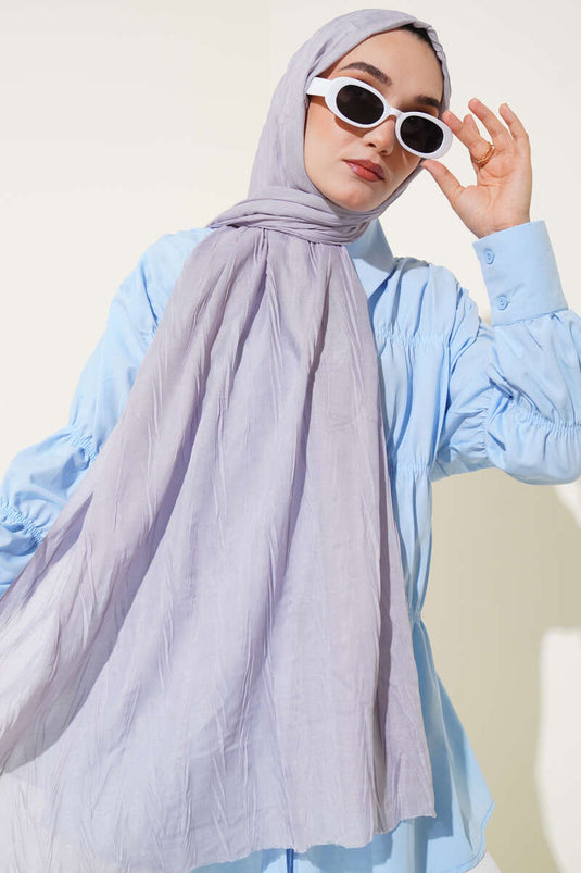 Châle doux en bambou froissé gris