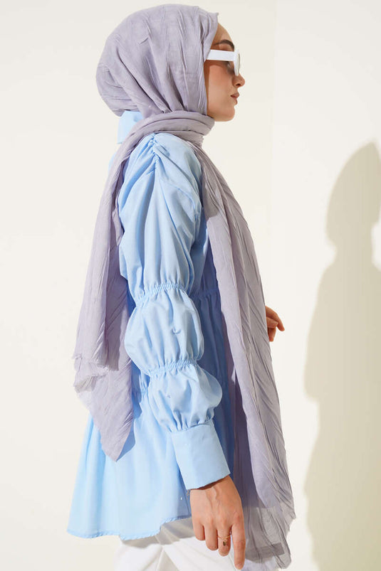 Châle doux en bambou froissé gris