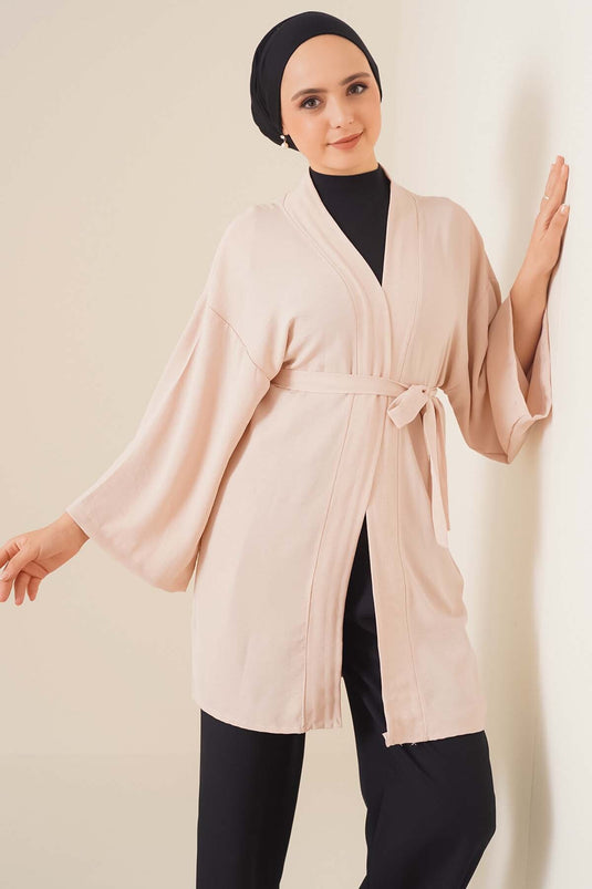 Kurzer Kimono Beige